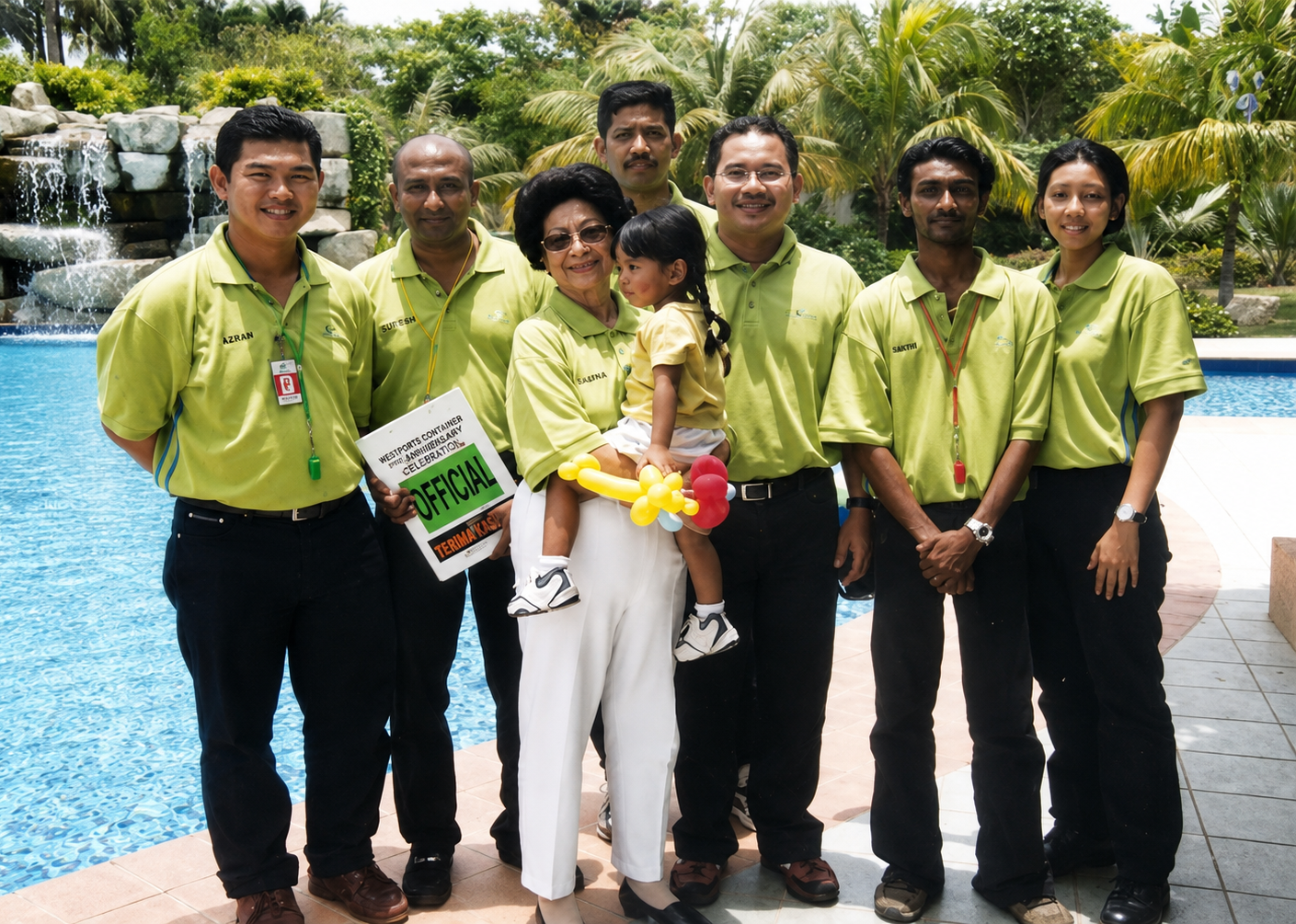 Treasure hunt team celebrating together