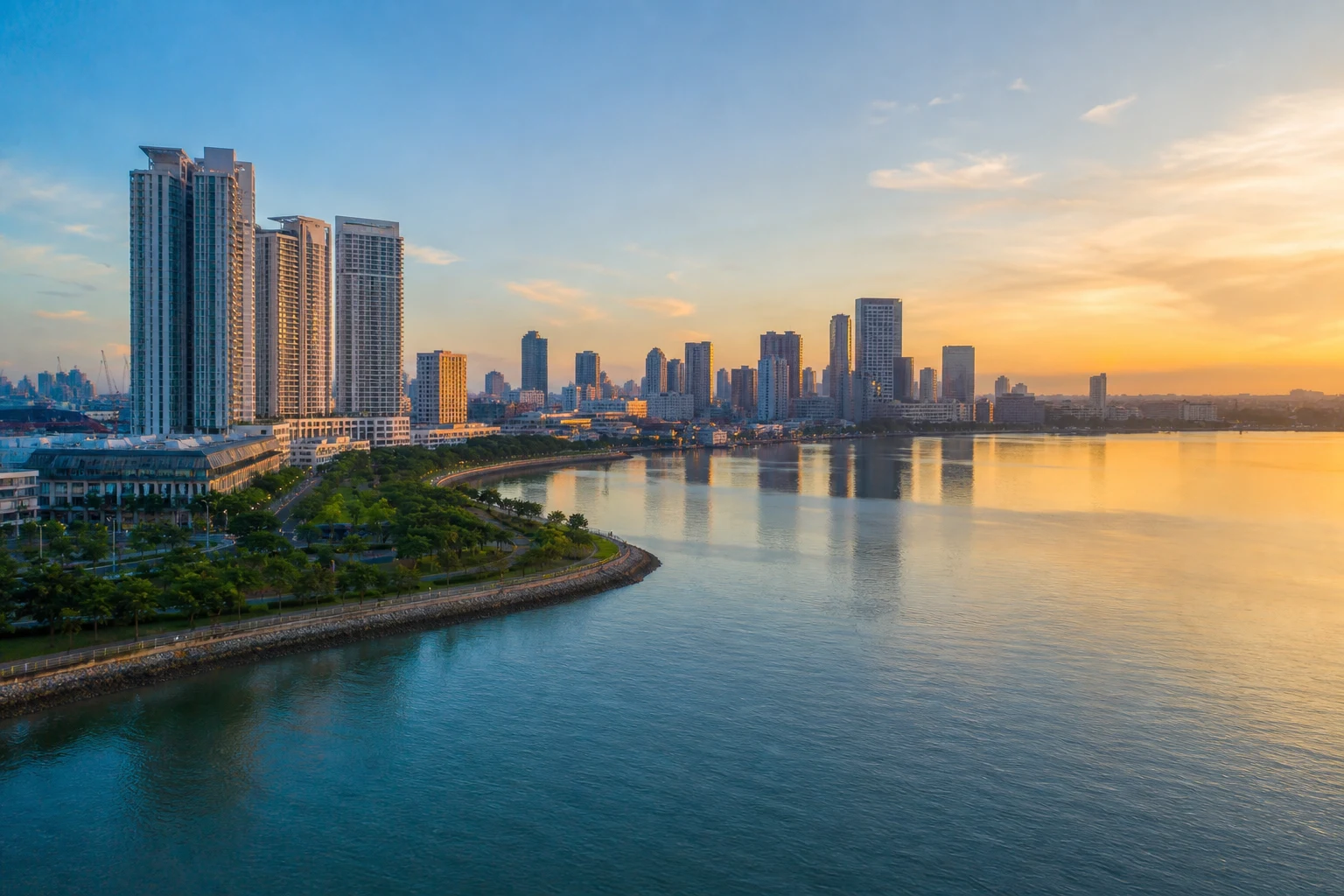 Johor Bahru waterfront and skyline