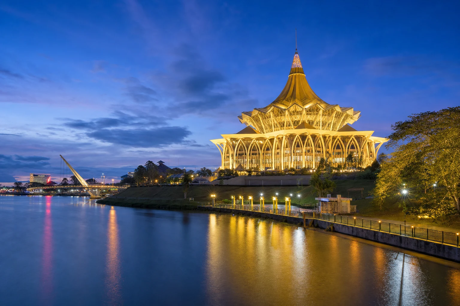 Sarawak State Legislative Assembly beside Kuching waterfront