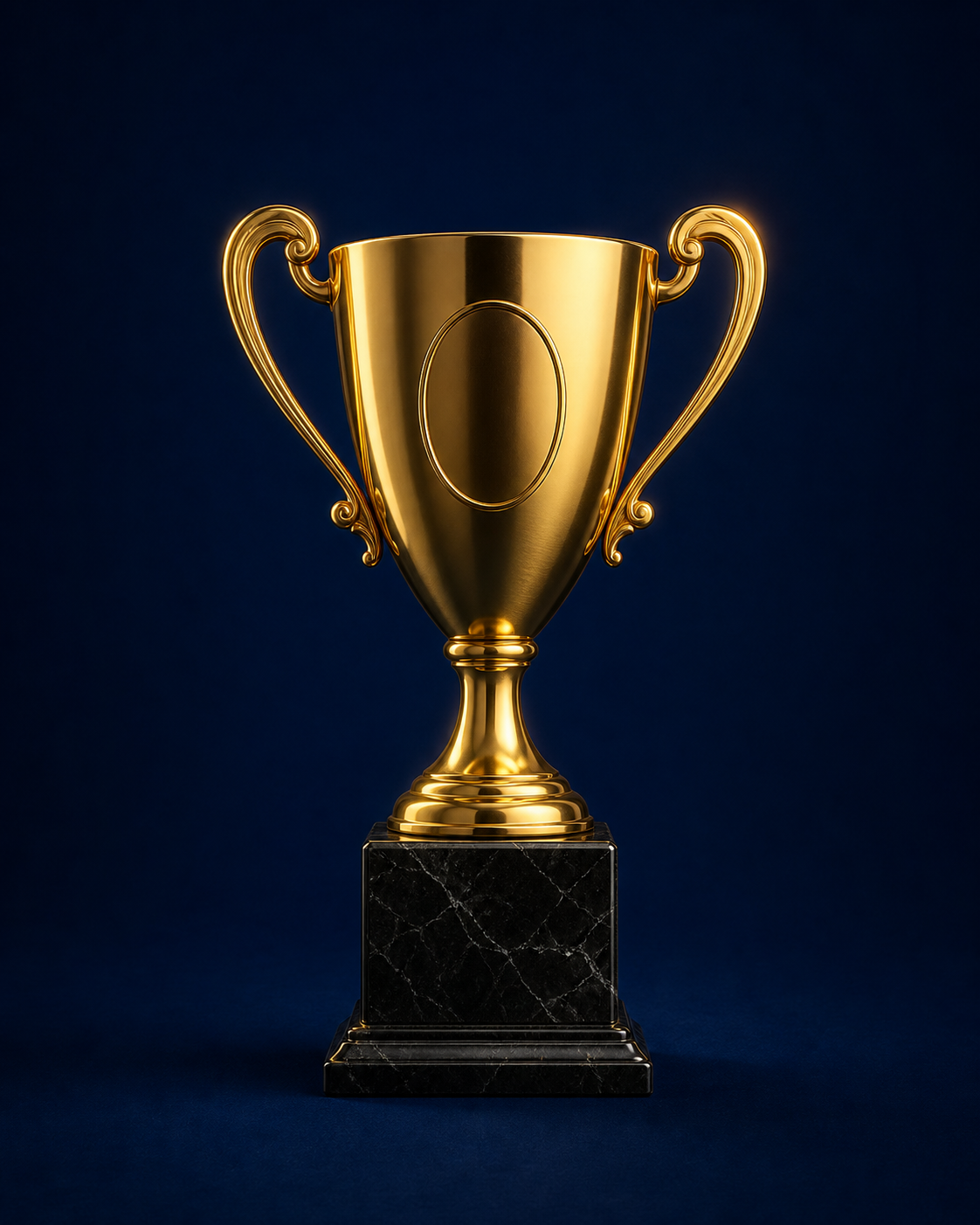 Gold corporate achievement trophy