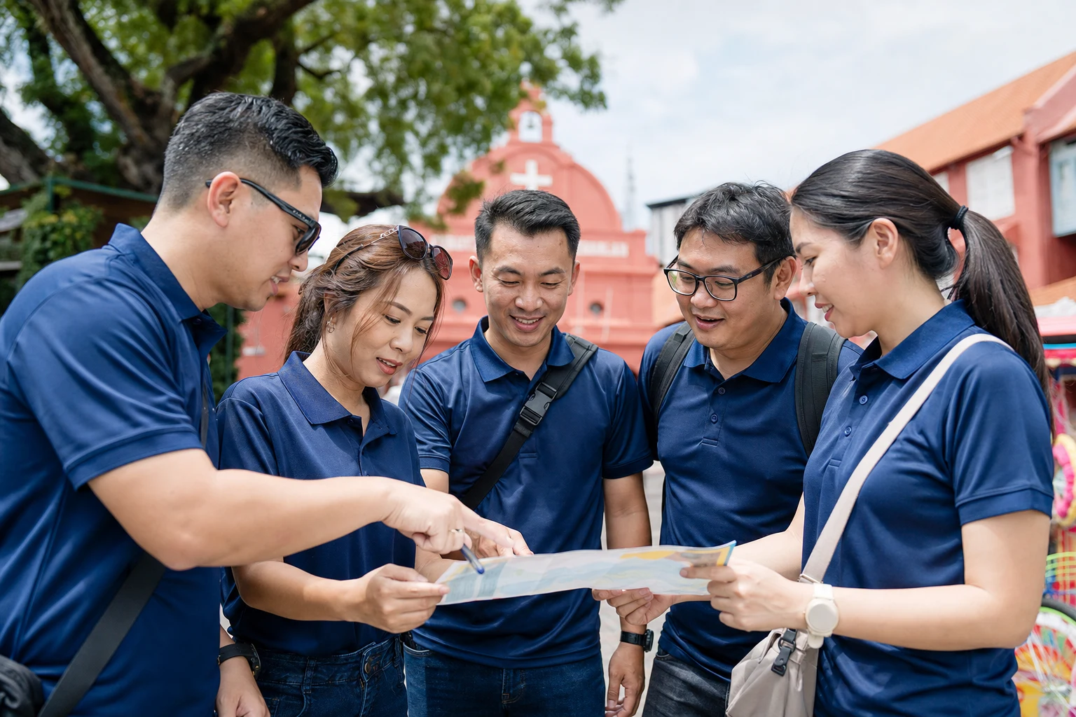 Team completing a mission at a heritage checkpoint